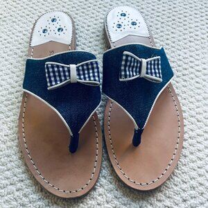 Jack Rogers Gingham Bow Jean Sandal 11M